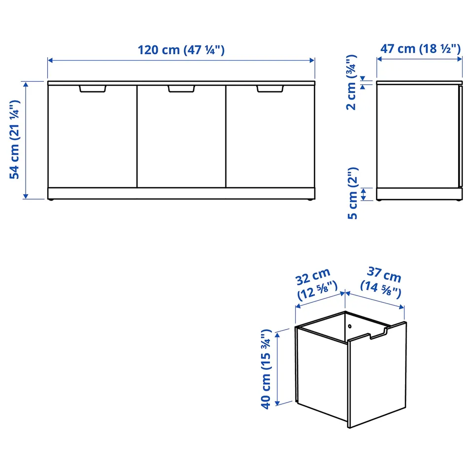 Illustration with measurements for the product: NORDLI.