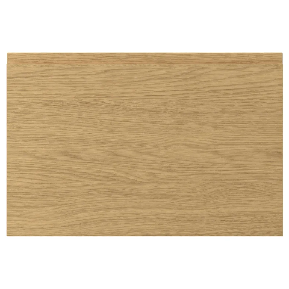 VOXTORP oak-expression door, smooth surface, rectangular shape, integrated handles