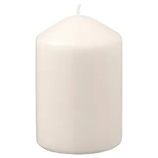LÄTTNAD unscented pillar candle, natural, 10 cm 26 hr