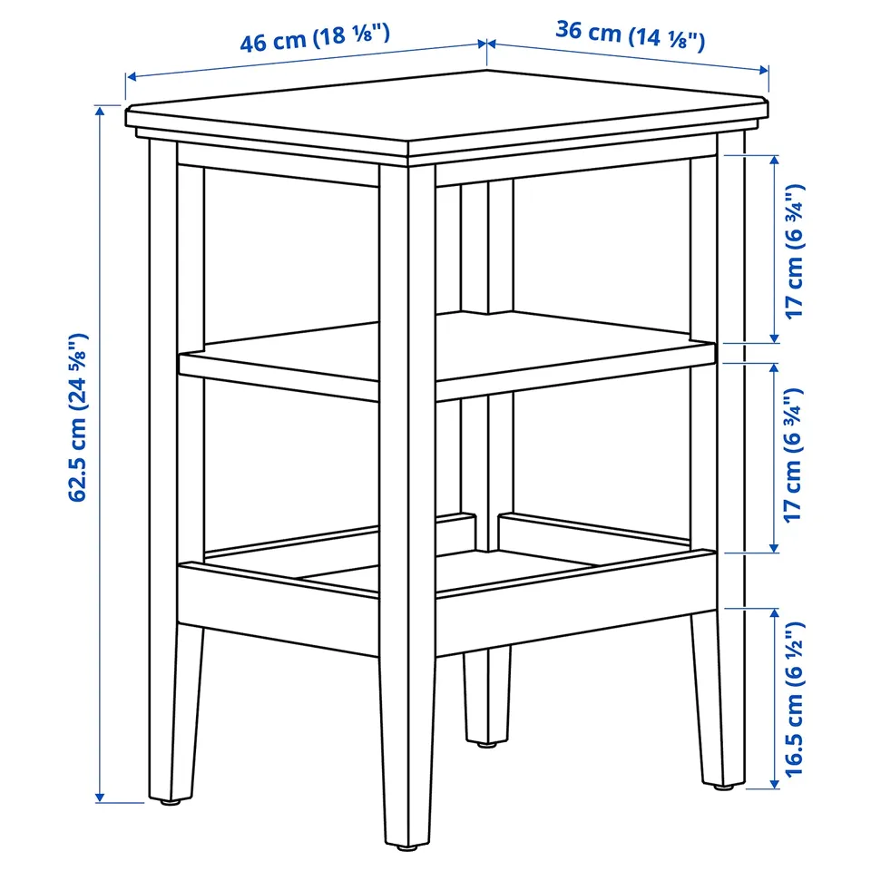 Illustration with measurements for the product: IDANÄS.