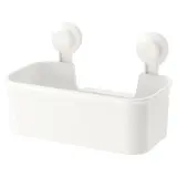 TISKEN basket with suction cup, white, Width 28 x Depth 17 x Height 17 cm