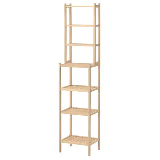 STEGESUND shelf unit, light bamboo, 36x28x162 cm