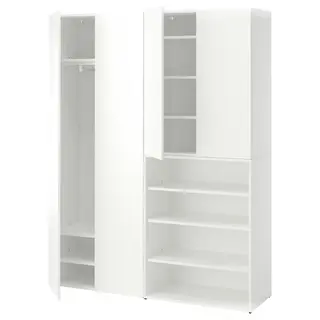 LASTARE wardrobe combination, white, 160x42x201 cm