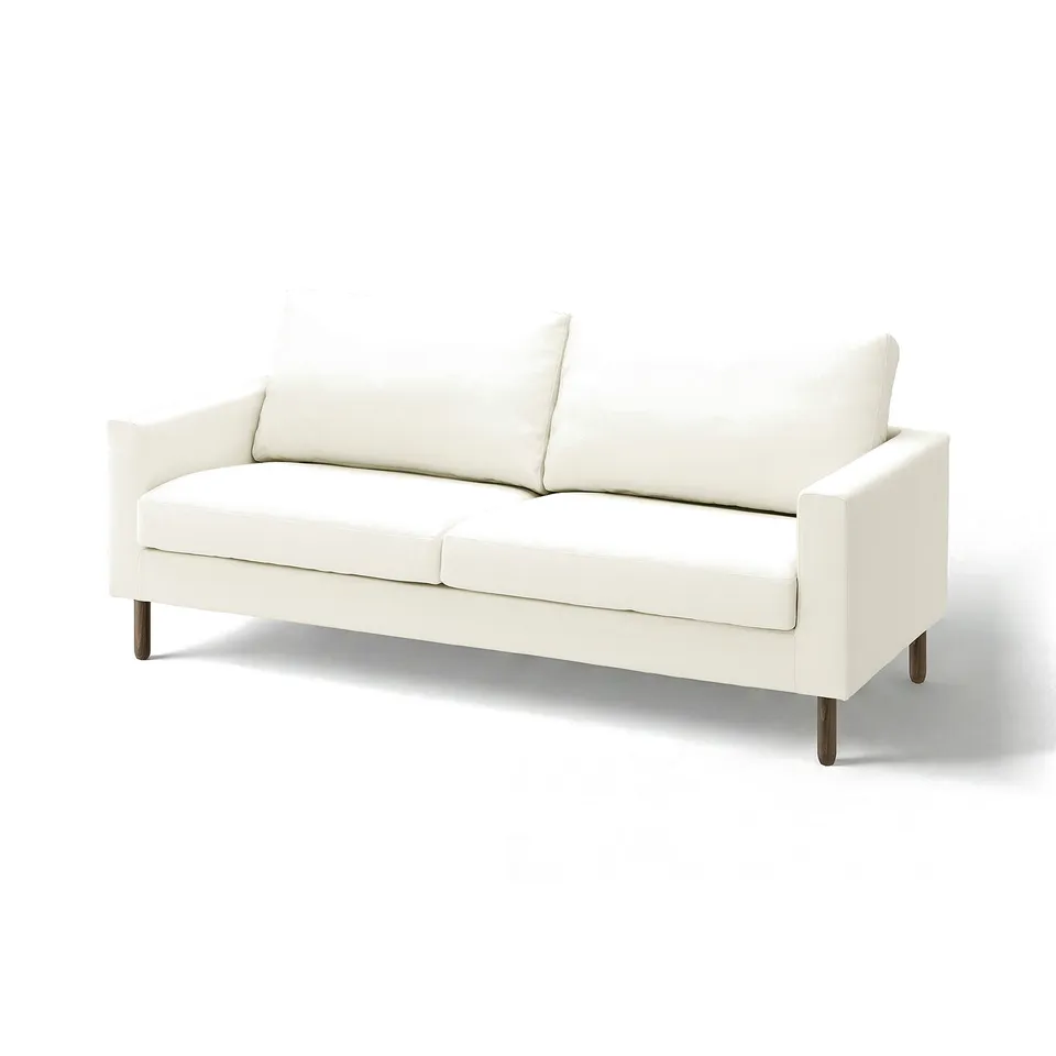 SALTSJÖBADEN white sofa, modern design with wooden legs, comfortable cushions.