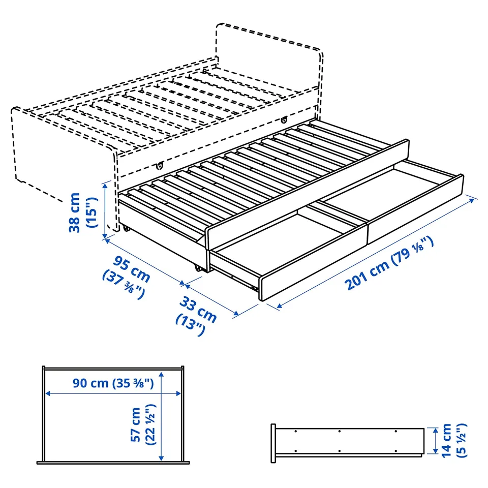 Illustration with measurements for the product: SLÄKT.