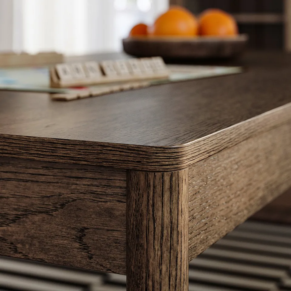 TONSTAD / TOSSBERG Table and 4 chairs, brown oak veneer/Gunnared dark grey black, 150x80 cm