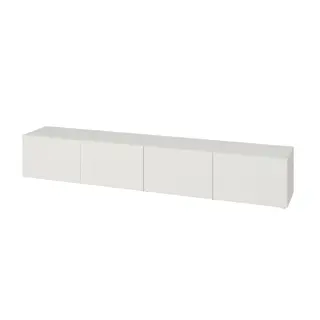 BESTÅ TV Bench, white/SELSVIKEN high-gloss white