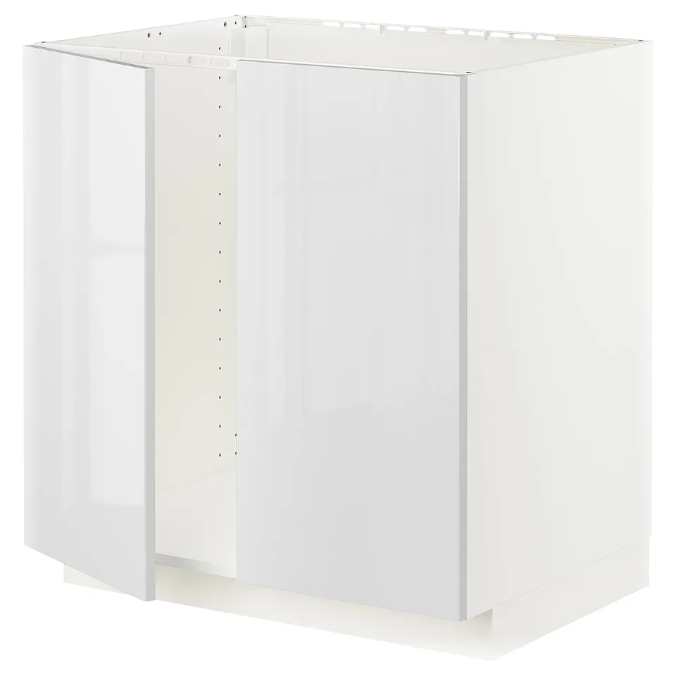 METOD white kitchen unit, modern, square shape, high-gloss finish.