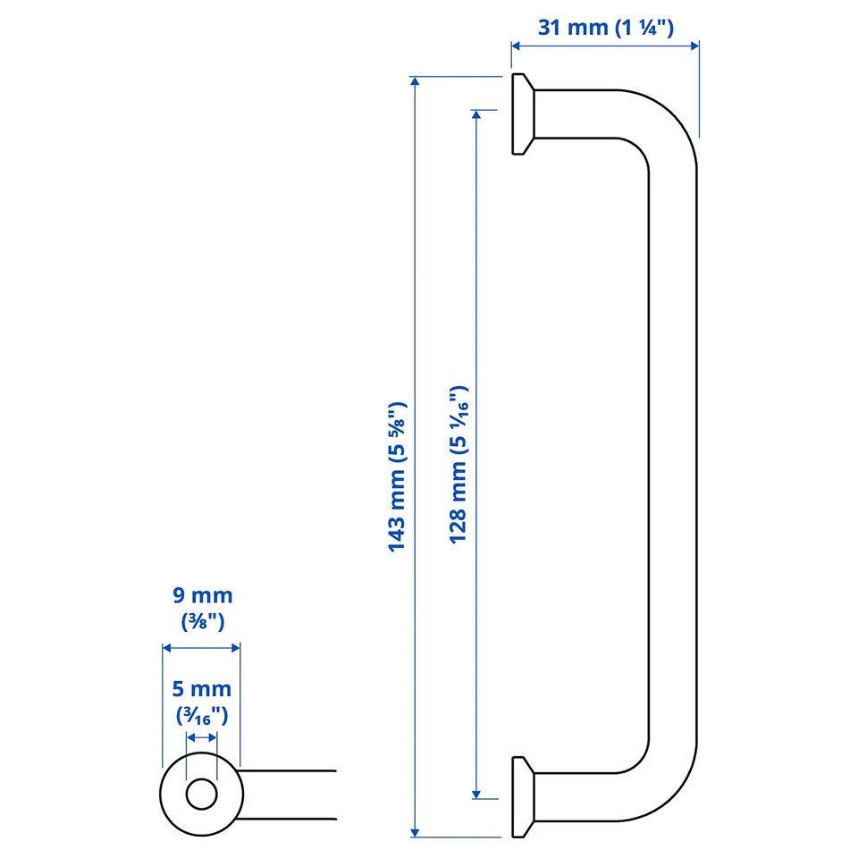 Illustration with measurements for the product: BAGGANÄS.