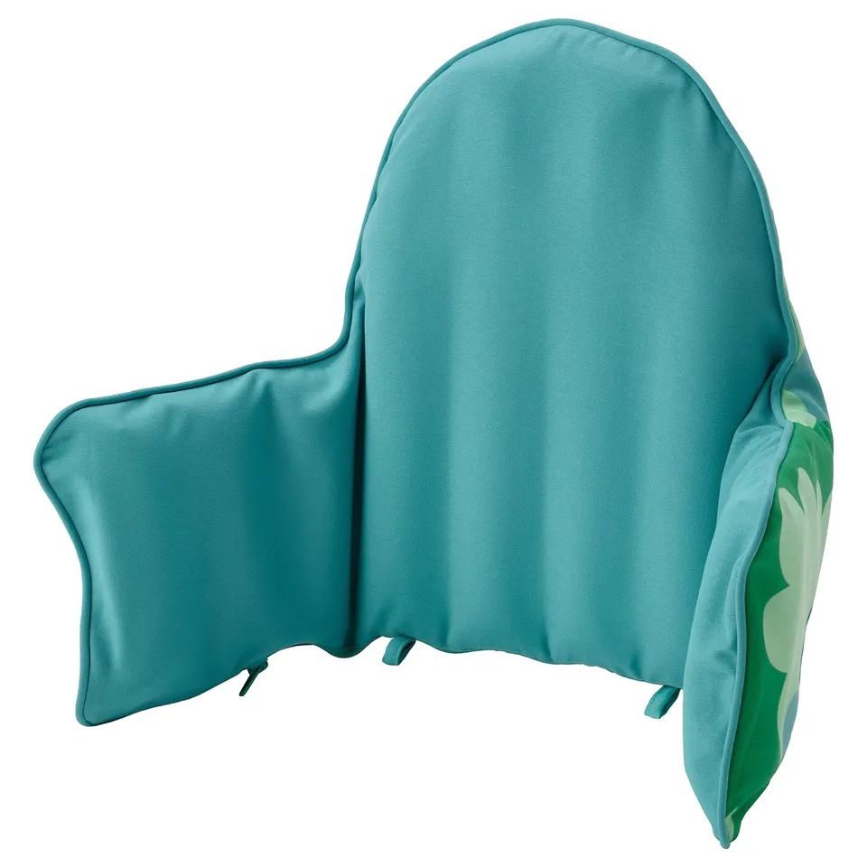 Teal inflatable baby cushion ANTILOP with textured, two-sided cover.