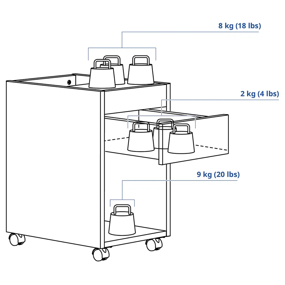 Illustration with measurements for the product: TONSTAD.