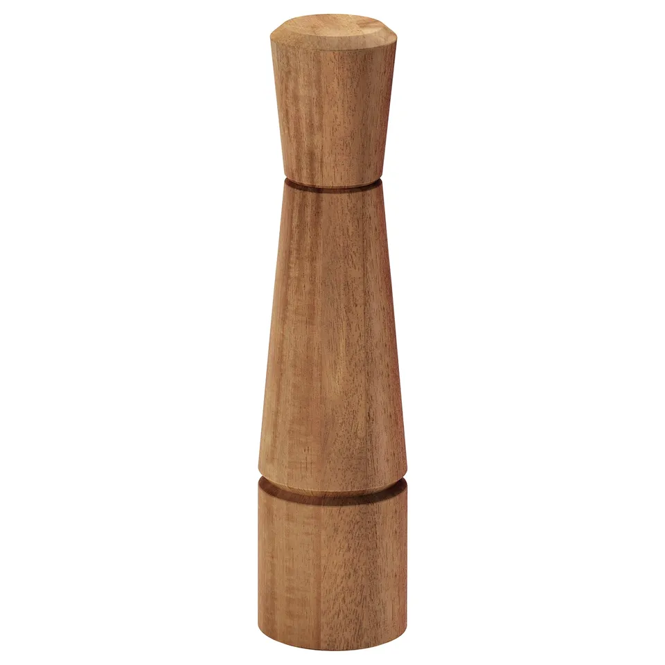 Natural wood spice grinder with ceramic top