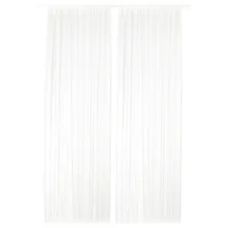 TERESIA sheer curtains, 1 pair, white/with rod pocket, 145x250 cm