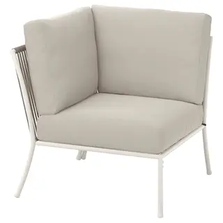 SEGERÖN corner section with cushion, outdoor white/beige/Frösön/Duvholmen beige