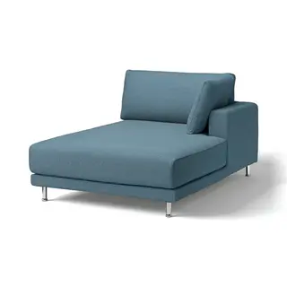 UPPÅKRA chaise longue module, with armrest right/Axvall dark grey-blue