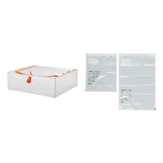 PÄRKLA/SPANTAD set: storage case + vacuum-sealed bag roll-up, set of 2
