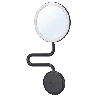 EKFÄNN mirror with integrated lighting, dimmable wall mounted/black, Length 40 cm
