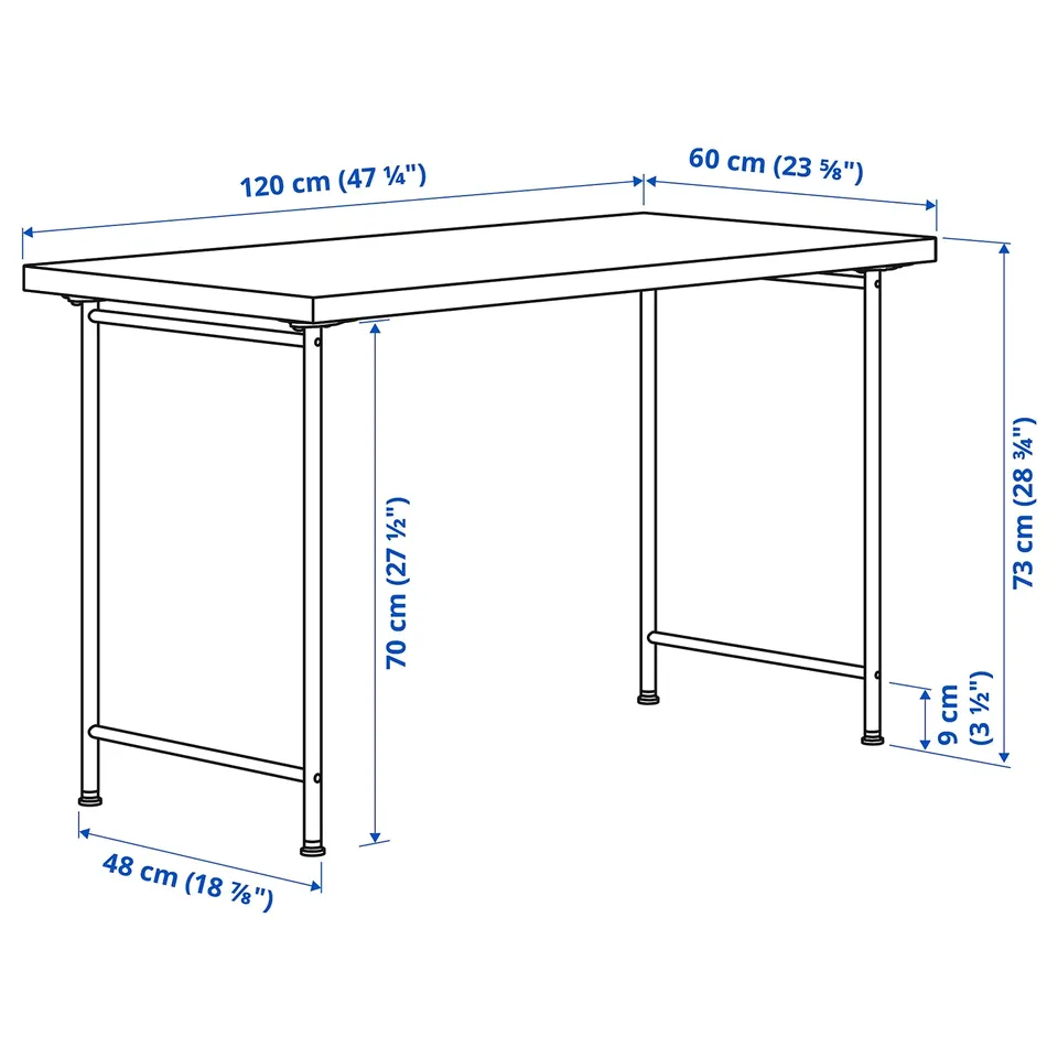 LAGKAPTEN / SPÄND Desk, black-brown/black, 120x60 cm