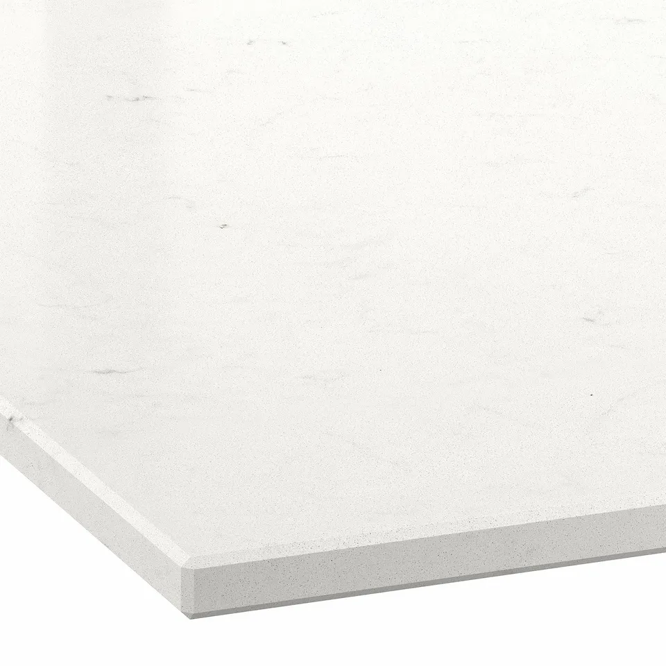 LOCKEBO Custom made worktop, off-white marble effect/glass composite, 1 m²x2.0 cm