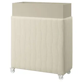 MITTZON acoustic plant box with castors, Gunnared beige, Width 100 x Depth 42 x Height 123 cm
