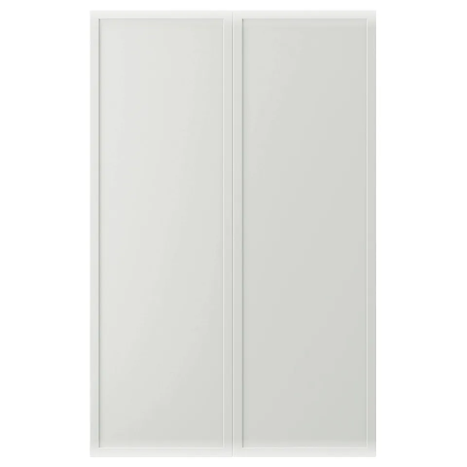 ASPUDDEN 2-p door f corner base cabinet set, light grey, 25x80 cm