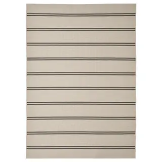 VIRKLUND rug flatwoven, in/outdoor, beige/dark grey, Length 230 x Width 160 cm