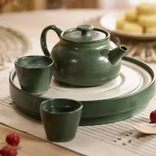 tea tray x1 + teapot x1 + teacup x2pieces