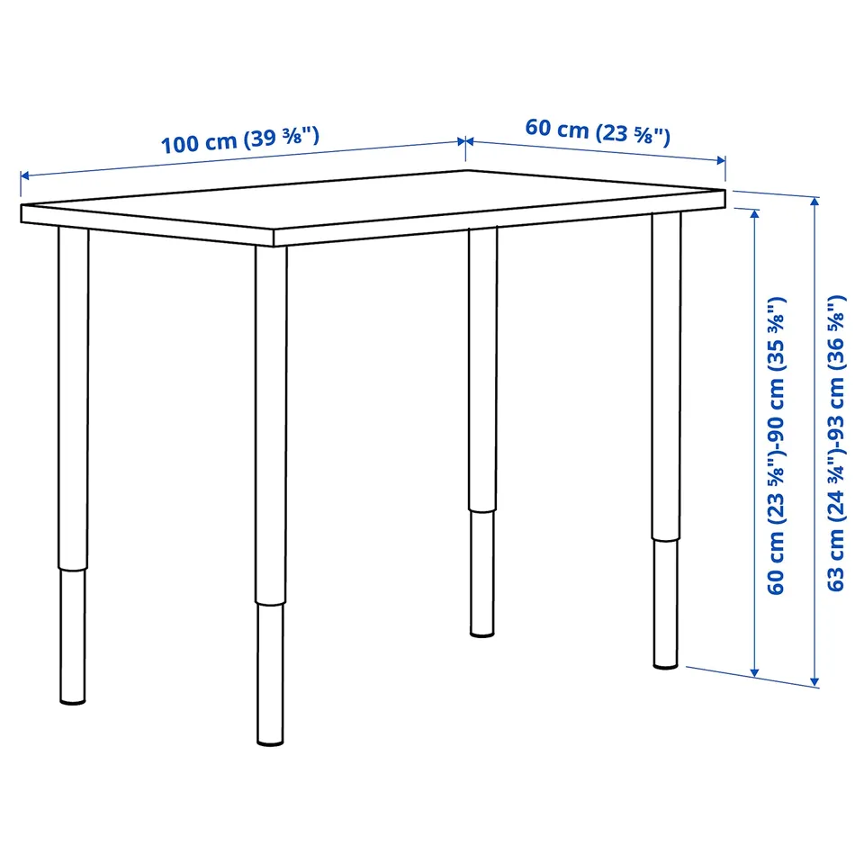 Illustration with measurements for the product: LINNMON.