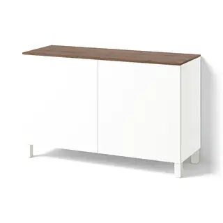 BESTÅ storage combination with doors, white/Förvaltare white, 120x42x75 cm