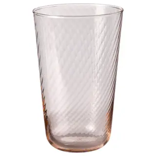 KLIPPLAX glass, striped pink, 40 cl