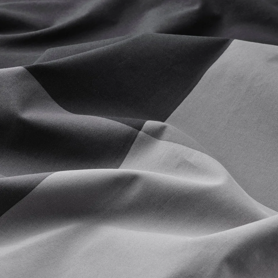 BRUNKRISSLA Duvet cover and 2 pillowcases, black, 240x220/50x80 cm