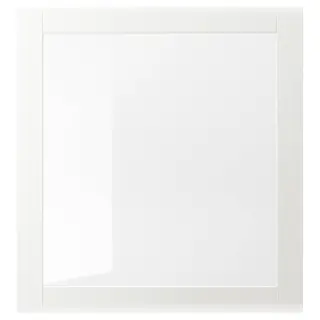 SINDVIK glass door, white/clear glass, 60x64 cm