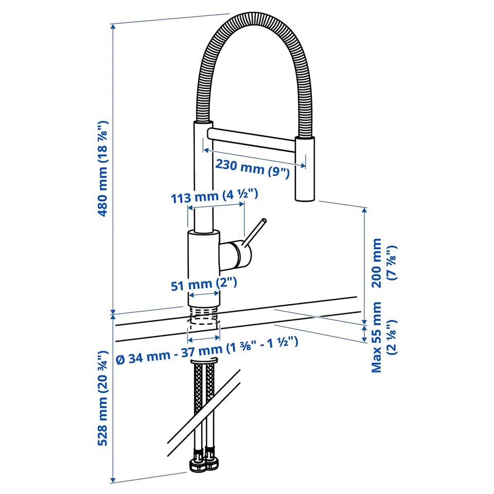 part: SALLSJÖN kitchen mixer tap pull down w spray