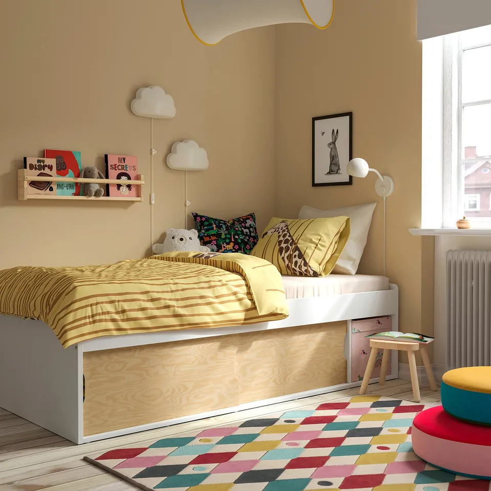 part: KLIPPUGGLA bed frame with storage