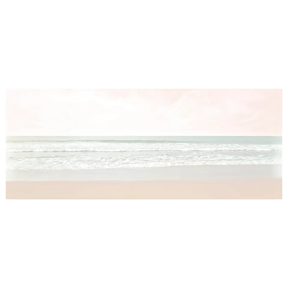 PJÄTTERYD: minimalist beach poster, soft colours, rectangular shape.