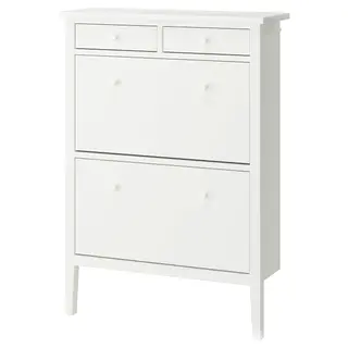 GULLABERG shoe cabinet with 2 compartments, white, 88x30x122 cm