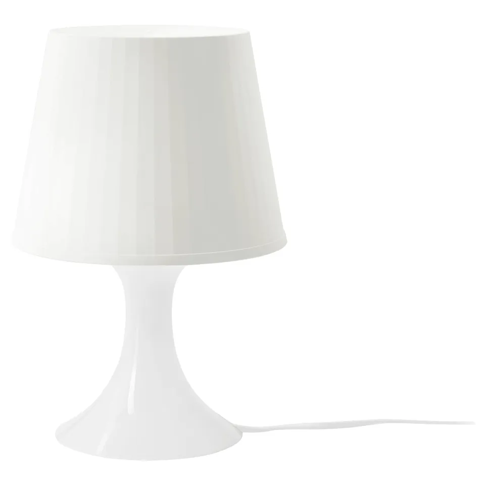 LAMPAN, white lamp, plastic, conical shape, simple design, mood light.