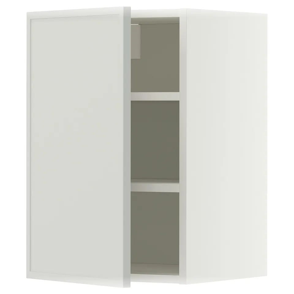 METOD Wall cabinet with shelves, white/Aspudden light grey, 40x37x60 cm