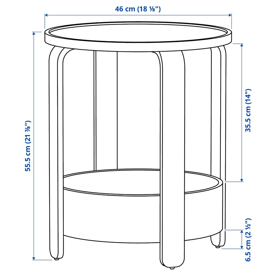Illustration with measurements for the product: BORGEBY.