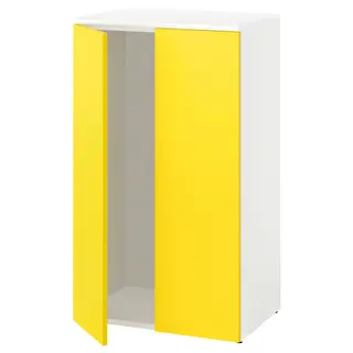 LASTARE frame with doors, white/yellow, Width 60 x Depth 42 x Height 103 cm