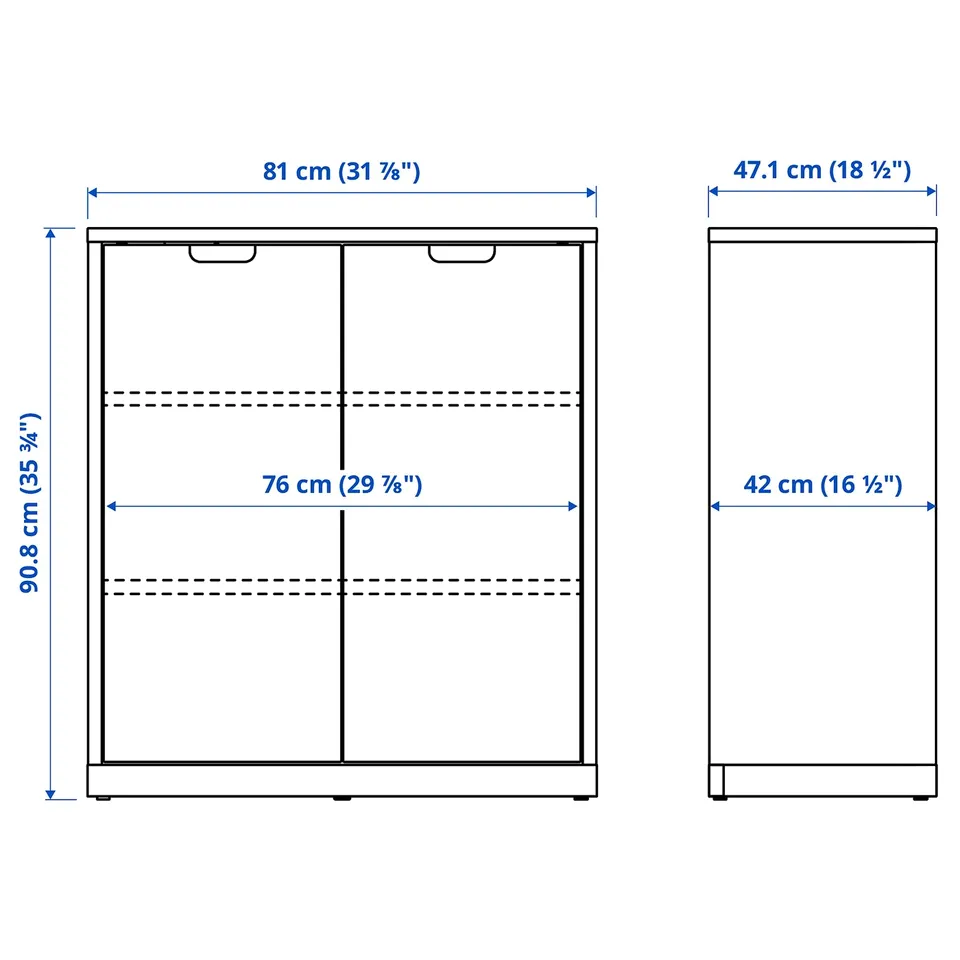 Illustration with measurements for the product: TONSTAD.