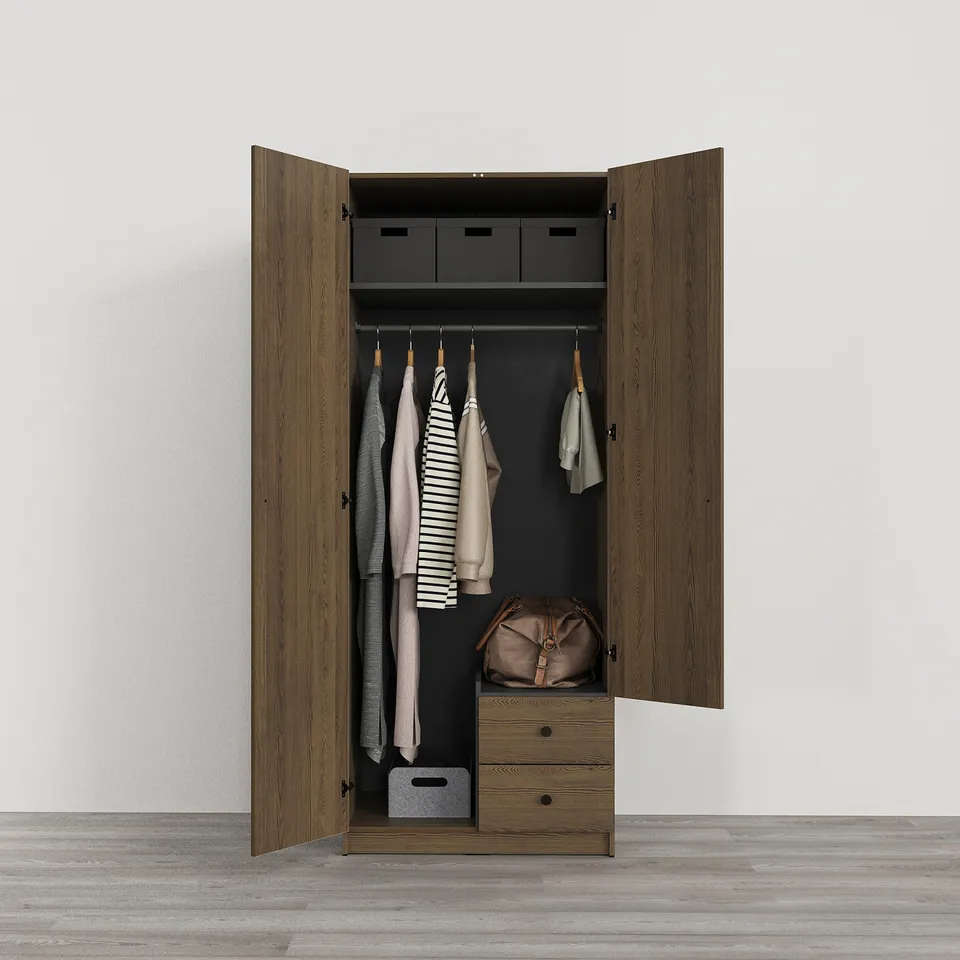 part: BRUKSVARA wardrobe with 2 doors and 2 drawers