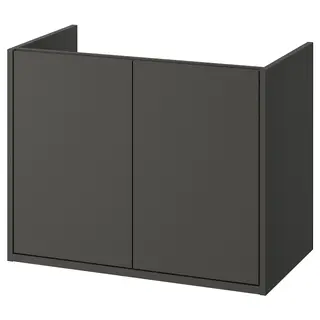 HAVBÄCK wash-stand with doors, dark grey, 80x48x63 cm