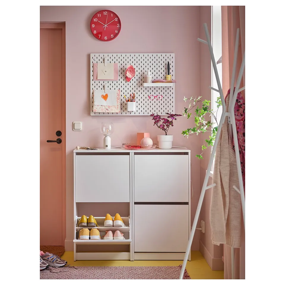 SKÅDIS Pegboard combination, white, 76x56 cm