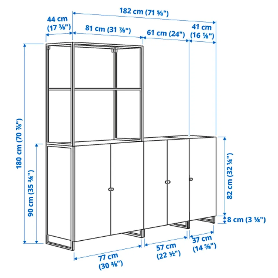 Illustration with measurements for the product: JOSTEIN.