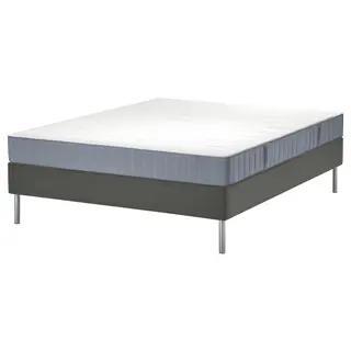 LYNGÖR divan bed, Vesteröy extra firm/light blue dark grey, 150x200 cm
