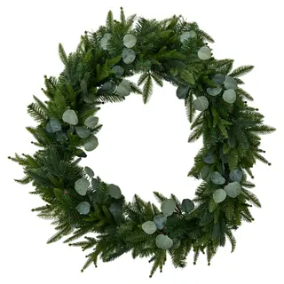 VINTERFINT artificial wreath, in/outdoor green