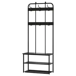 NIPÅSEN / BAGGMUCK hallway furniture, set of 2, black/grey