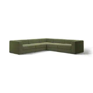 JÄTTEBO modular corner sofa, 6 seat, Samsala dark yellow-green, Height 71 x Depth 95 cm