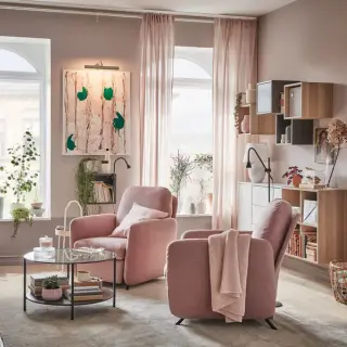BURVIK/EKOLSUND/VITTSJÖ set: recliner + coffee table + side table